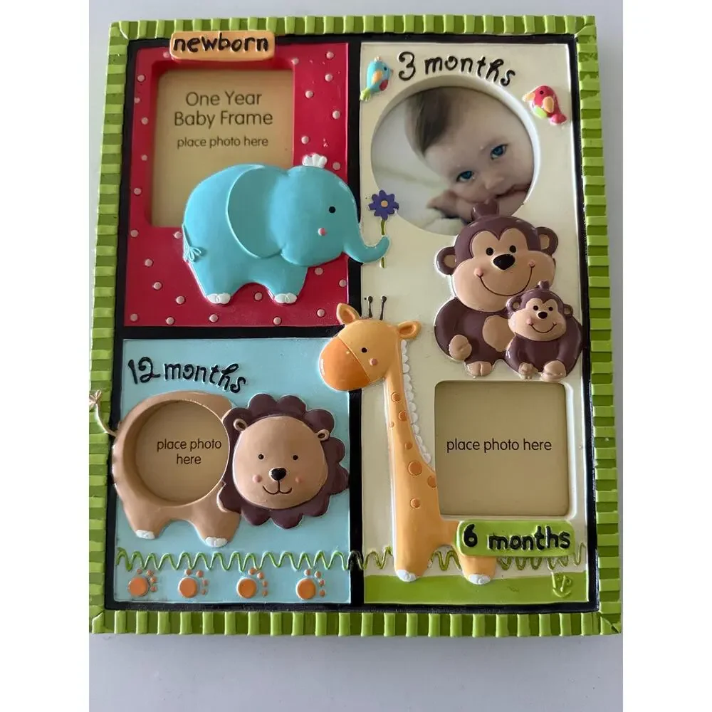 Fisher-Price Baby Milestone Photo Frame, Zoo Animals, First Year Keepsake